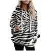 Dames hoodies 2023 dames luipaard afdrukken sweatshirt sweatshirt winter warme jas ritszakken zakken jas met lange mouwen uit het kader