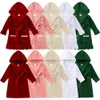 Pyjamas 2023 Style Christmas Kids Baby Boys Girls Button Velvet Pyjamas Family Matching Festival PJS Children Hooded Cardigans Coats 231118