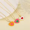 Chains Honey Peach Sweetheart Original Love Necklace Over There Light Luxury Oil Dropping Charm Heart Shaped Pendant
