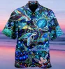 Chemises décontractées pour hommes été hommes à manches courtes impression 3D respirant Hawaii Polo chemise jeunes Couples plage Multi couleur T