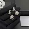 Designer C Earring Luxury Stud Earing Women Fashion Jewelry Metal Letter CCity Crystal Pearl Earrings cjeweler Woman Gift ohrringe 5643