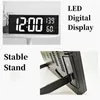 Wall Clocks 16Inch Digital Clock With Remote Control Temperature Humidity Night Mode Table 12/24H Electronic Wall-mount LED