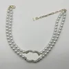 Choker Designer Necklace Fashion Women Designer Necklaces 18K Gold Plated Choker L-Letter Pendant Chain Faux Leather Wedding Jewelry