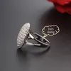 Anelli a grappolo Timbrato S925 Anniversario di matrimonio in argento Festa di fidanzamento Bella Crystal Zircon Ring Trendy For Woman