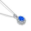 Simple Lab Grown Diamond Necklace Blue Wedding HPHT CVD grossistanpassning