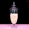 Opslagflessen Creativiteit Tall Feet Crystal Glass Bottle Cake Dessert Stand Restaurant El Candy Jars met deksel bruiloft Decor