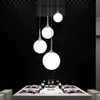 Loft simple boule de verre blanc lait suspension LED E27 lampe suspendue moderne avec 6 tailles pour salon chambre hall hôtel boutique