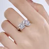 Lovers Moissanite Diamond Ring 100% Real 925 sterling silver Party Wedding band Rings for Women Bridal Promise Jewelry Gift