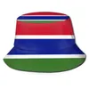 Boinas face bandeira da Gâmbia design um chapéu de balde respirável de topo plano Mascherina Per Il Viso Bandiera Gambiafahne