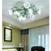 Plafoniere Modern Floral D87cm H29cm Princess Bedroom Lamp Girl Wedding Room Fixture Lampade a sospensione Decorazione domestica