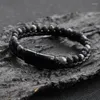 Bangle Natural Stone Bracelets Genuine Leather Braided Black Stainless Steel Magnetic Clasp Tiger Eye Bead Men Jewelry