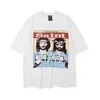 Męskie koszulki Święty Michael 2023ss Mężczyźni Kobiety T Shirt Vintage Hip Hop High Street Casual Oversited Short Sleeve Tees