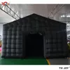Utomhusaktiviteter Giant Custom Portable Black Inflatable Nightclub Cube Party Bar Tent Disco Lighting Night Club för Party Wedding Event med Flower