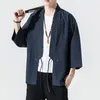 Men's Casual Shirts Kimono Samurai Costume Chinede Style Men Japanese Cardigan Summer Harajuku Jackets Cotton Men's Clothing