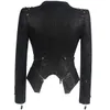 Femmes en cuir Faux PU Rivet vestes Steampunk Streetwear Chic mince court Locomotive manteau vêtements de dessus pour femmes Chaqueta Mujer 230418