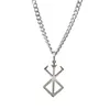 Rune de Berserker guerriers collier pendentif en acier inoxydable Religion hommes cadeaux bijoux 4mm 24 pouces argent poli