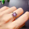 Cluster Ringe KJJEAXCMY Fine Jewelry Amethyst 925 Sterling Silber Edelstein Damen Ring Classic