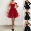 Casual Dresses Vestidos Para Bodas Mujer Invitada Elegant Off Shoulder Women Short Dress For Wedding Red Black Ladies Fashion Clothes Summer