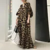 Casual Dresses Fashion Printed Maxi Dress Women's Leopard sundress Zanzea Spring Puff Sleeve Long Vestidos Female V Neck Robe Oversize 230418