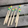 Disposable Toothbrushes Natural Bamboo Toothbrush Wholesale Environment Wooden Rainbow Oral Care Soft Bristle Disposable Toothbrushe