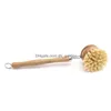 Brosses De Nettoyage 23Cm Hêtre Naturel Brosse De Cuisine En Bois À Long Manche Pot Peut Suspendre Ménage Propre Outil Drop Delivery Home Dhgarden Dhs07