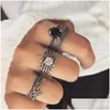 Cluster ringen sier vintage gesneden openwork palm hartvormige opaal kroonblad blad gewricht ring 16 stuks set dames drop levering sieraden dh8uk