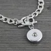 Brazalete 10 unids/lote pulsera de cadena grande fuerte de alta calidad con dije de botón de Metal de 18mm para broche de jengibre pesado