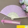 Personnage de fans de silk pliant gravé personnalisé Bamboo Fan Gift Party personnalisé avec les noms de mariage et l'impression de datte pour une baby shower d'anniversaire