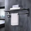Prateleiras de banheiro barras de armazenamento de toalhas montadas na parede Acessórios de alumínio