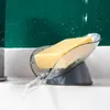 Mydlanki naczynia uchwyt w kształcie liści z drenażu pudełka do przechowywania w łazience stojak organizator drenażowy plastik