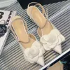 Designer-2023 Femmes Pompes Chaussures De Mariage Femme Talons Hauts Sandale Nude Mode Cheville Sangles Rivets Chaussures Sexy Talons Hauts Chaussures De Mariée Taille 35-40