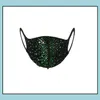 Designer-Masken Gesichtsmaske Glitter Pailletten Ering Sparkly Waschbar Wiederverwendbare Bling Ers Luxuriöse weiche Baumwolle Drop Delivery Home Garden House Dhpb0