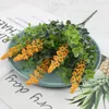 Kwiaty dekoracyjne fałszywe rośliny eukaliptus trawa plastikowa zielona sztuczna fioletowa lawenda kwiat dekoracji domowy stół do salonu