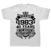 Mens Tshirts yenilik 1983 40 yıl harika 40. vintage t gömlek grafik sokak kıyafeti kısa kollu yaz tişört giyim 230419