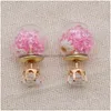 Encanto Bola de cristal Joyería rota Diamantes Pendientes de flores secas Natural Secado Romántico Elegante Dulce Belleza Ual Chica Entrega de gota Dh9Ms