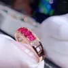 Кластерные кольца H731 Spinel Ring Fine Jewelry Real 18k Gold Au750 Natural Gemstones 1.35ct Diamonds Женский юбилей подарок