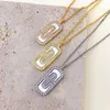 diamanten halsketting ontwerper voor vrouwen gouden sieraden vrouw paperclipvormige 18K roségouden zilveren ketting dames luxe sieraden dame meisje kerstfeest cadeau