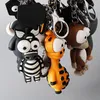 Porte-clés Original mignon cartable poupée pendentif tigre Lion singe girafe zèbre vache accessoires porte-clés Chaveiro Llavero lanière