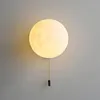 Стеновая лампа Nordic Moon Ball Sconce Light Современная спальня спальня кровати дома атмосфера светодиода с выключателем