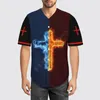 Herren Freizeithemden Baseball Jersey Strand Sommer Jesus 3D All Over Printed Herrenhemd Hip Hop Tops