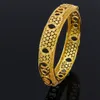 Vrouwen armband Round Hollow Dubai Wedding Lady Real 18K Gold Color Solid Bridal Sieraden Gift Dia 72mm