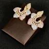 Orecchini con perno Moda lucido Micro CZ Pave Charm Flower Design Zirconia per le donne Gioielli da sposa Pendientes Tendencia E-795