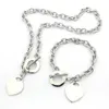 Armband Woman Designer Halsband Titanium Steel Jewelry Set Christmas Valentine's Day Gift Free Shipping Heart