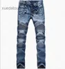 Jeans heren verontrusten gescheurde magere heren jeans slanke motorfiets moto biker causale heren denim broek hiphop mannen jeans 1 m74g