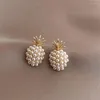 Studörhängen trendig geometrisk pärla örhänge kvinnor klassiska ananas kvinnliga modesmycken flickor gåvor