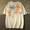 Damen TShirt Amerikanische Baumwolle Kurzarm T-Shirt Sommer Lose Graffiti Schmetterling Männer und Frauen Allmatch Tops 230419
