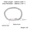 Link Bracelets 6mm Stainless Steel Curb Cuban Chain Magnetic Clasp Punk Men Bracelet Jewelry Trendy Male Wristband Gift Wholesale GL0057