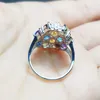 Bagues de cluster Bague de pierres précieuses Saphir naturel Topaze bleue Améthyste Citrine Péridot Garnet 925 Argent sterling 0,45 ct 4 pièces 0,55 ct 8 pièces gemmes