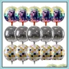 Party Decoration Disco Balloons Aluminum Foil Metallic Helium Ballon Dance Birthday Baby Shower 22 Inches Round Shaped With Dhcxf