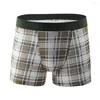 Unterhose Top Qualität Boxer Herren Unterwäsche Männer Baumwolle Atmungsaktive Männliche Höschen Shorts Große Größe Plaid Mode Boxershorts Cueca